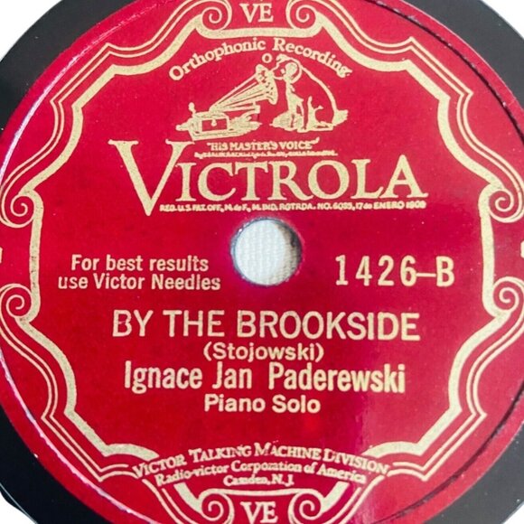 Ignace Jan Paderewski - The Prophet Bird/By The Brookside - 1426 Victrola 78rpm - Picture 4 of 4